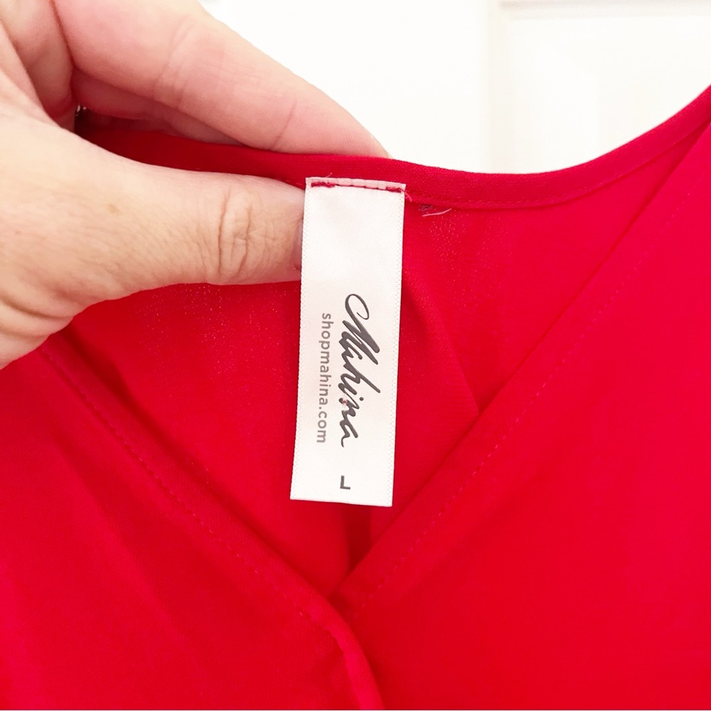 mahina Red Draped Camisole - Picture 3 of 8